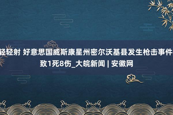 轻轻射 好意思国威斯康星州密尔沃基县发生枪击事件 致1死8伤_大皖新闻 | 安徽网