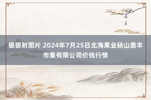 狠狠射图片 2024年7月25日北海果业砀山惠丰市集有限公司价钱行情