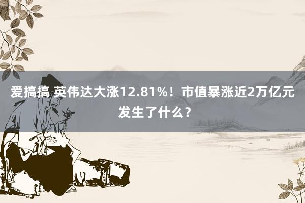 爱搞搞 英伟达大涨12.81%！市值暴涨近2万亿元 发生了什么？