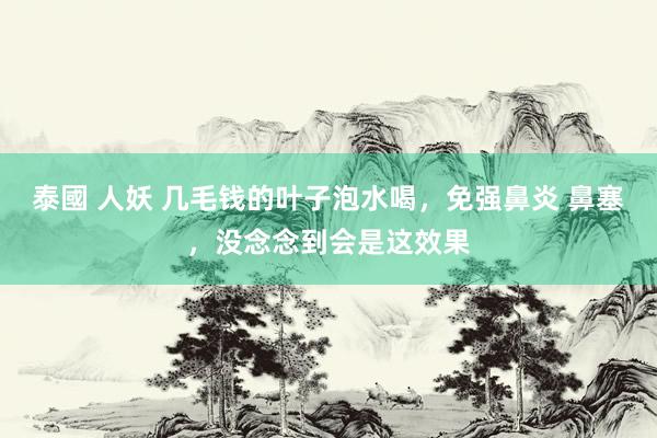 泰國 人妖 几毛钱的叶子泡水喝，免强鼻炎 鼻塞，没念念到会是这效果