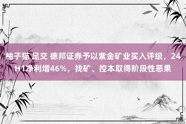 柚子猫 足交 德邦证券予以紫金矿业买入评级，24H1净利增46%，找矿、控本取得阶段性恶果