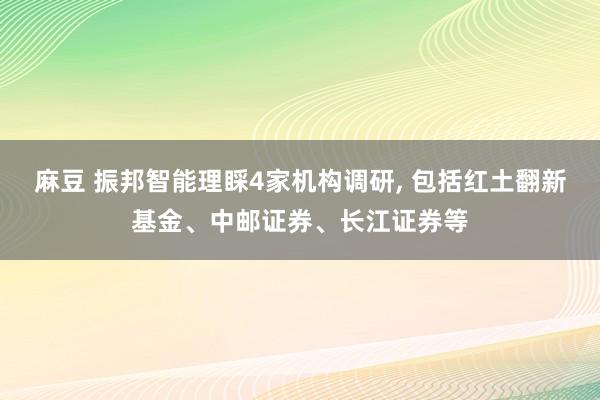 麻豆 振邦智能理睬4家机构调研， 包括红土翻新基金、中邮证券、长江证券等