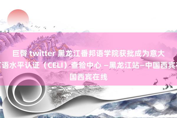 巨臀 twitter 黑龙江番邦语学院获批成为意大利言语水平认证（CELI）查验中心 —黑龙江站—中国西宾在线