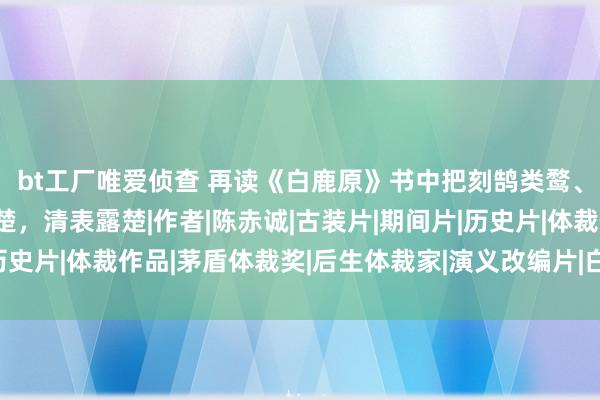 bt工厂唯爱侦查 再读《白鹿原》书中把刻鹄类鹜、畜牲不如写的清表露楚，清表露楚|作者|陈赤诚|古装片|期间片|历史片|体裁作品|茅盾体裁奖|后生体裁家|演义改编片|白鹿原(电视剧)