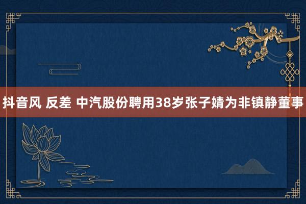 抖音风 反差 中汽股份聘用38岁张子婧为非镇静董事